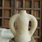 Ekaurr Paper Mache Vase with Handles handmade by rural women of Rajasthan using recycled paper traditional Indian craft with side handles sustainable decor