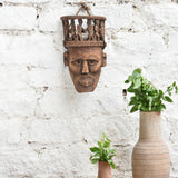 Ekaurr Peace Maker Circle of Kin Tribal Bond hand-carved wooden wall mask showing multiple connected figures, vintage one-of-a-kind tribal community décor