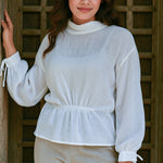 Ekaurr BIGDI Pehar Cotton Top finest cotton summer top in a soft dawn-toned pastel inspired by the early pehar of the day, artisan slow fashion top for women from the BIGDI summer pastel collection
