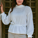 Ekaurr BIGDI Pehar Cotton Top finest cotton summer top in a soft dawn-toned pastel inspired by the early pehar of the day, artisan slow fashion top for women from the BIGDI summer pastel collection