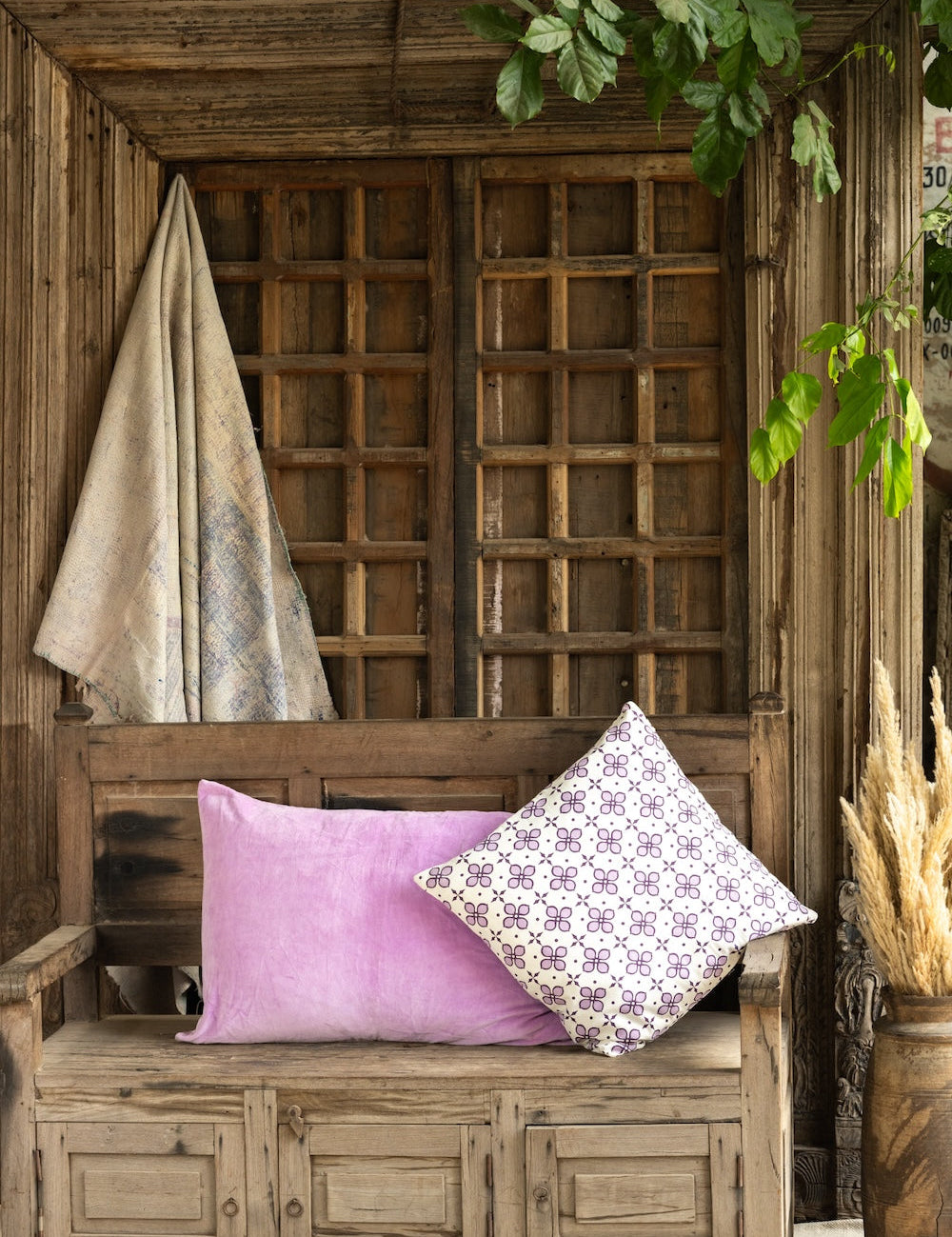 Ekaurr Plain Lilac Cushion Cover handcrafted 18x18 inch cushion cover in soft solid lilac, artisan minimal textile accent for sofas beds and calm romantic home styling
