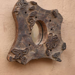 Ekaurr Print Block Mirror Cluster styled as a wall gallery – four assorted carved wood mirrors in varied shapes and sizes