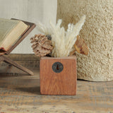 Ekaurr vintage print block planter shown wall-mounted using its integrated hanging system, upcycled Indian artisan heritage planter or pen stand