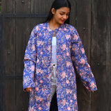 Ekaurr BIGDI Purple Paradise Coat cotton quilted reversible coat in lush paradise purple with a rich bold character, artisan slow fashion outerwear for women from the BIGDI Blazers Coats and Robes collection
