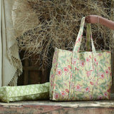 Ekaurr Rang Root Tote Bag handcrafted Indian textile tote bag with vibrant block print or natural dye root-colour design, artisan slow fashion accessory for everyday conscious use and styling