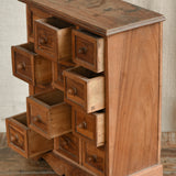 Ekaurr Reclaimed Wood Chest with 12 Drawers vintage distressed wood apothecary-style storage chest with individual small drawers, artisan rustic organiser for desks shelves and eclectic home styling