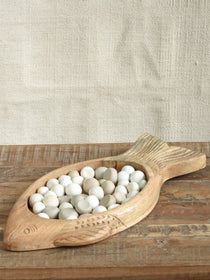 Ekaurr Reclaimed Wood Fish Tray handcrafted serving or display tray carved from reclaimed wood in a fish silhouette form, rustic artisan kitchen or table accent for eclectic home styling