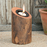 Ekaurr Reclaimed Wood Tapered Tea Light Holders set of handcrafted solid reclaimed wood tapered candle holders in natural earthy finish, rustic artisan candle stand set for dining tables and home decor
