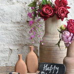 Ekaurr Rustic Charm Set curated artisan gift of an emblem chalkboard handcrafted candle holder reclaimed wood vases and decorative natural pebbles with complimentary greeting card, earthy sustainable gifting for home ambience and rustic-inspired occasions
