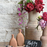 Ekaurr Rustic Charm Set curated artisan gift of an emblem chalkboard handcrafted candle holder reclaimed wood vases and decorative natural pebbles with complimentary greeting card, earthy sustainable gifting for home ambience and rustic-inspired occasions