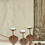 Ekaurr Rustic Snake Iron Candles set of handcrafted matte iron candle holders with serpentine snake-form design, sculptural artisan candle stand for rustic and eclectic home interiors