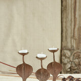 Ekaurr Rustic Snake Iron Candles set of handcrafted matte iron candle holders with serpentine snake-form design, sculptural artisan candle stand for rustic and eclectic home interiors
