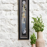 Ekaurr Sacred Encounter wall art depicting a devotional or spiritual meeting of sacred figures in warm traditional tones, handcrafted spiritual home decor for altars living rooms and meditative interior spaces