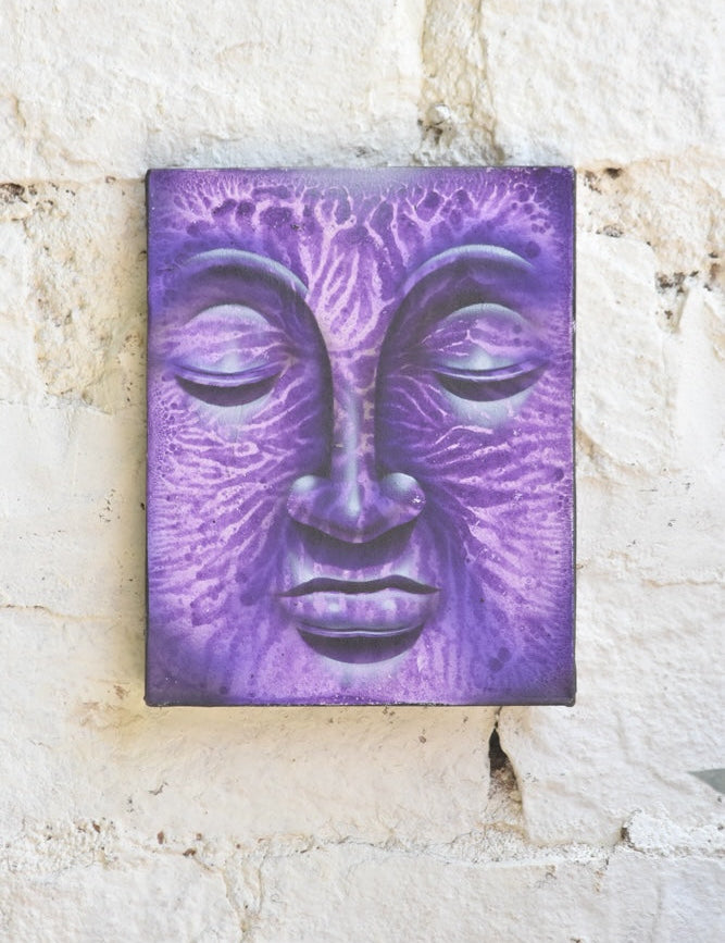 Ekaurr Sacred Hues Buddha Painting set of 2 shown styled on a wall together illustrating the diptych composition and colour harmony