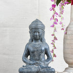 Ekaurr Sacred Poise Buddha handcrafted ceramic figurine in an upright balanced stance, artisan spiritual home decor sculpture for meditation or living spaces