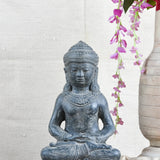 Ekaurr Sacred Poise Buddha handcrafted ceramic figurine in an upright balanced stance, artisan spiritual home decor sculpture for meditation or living spaces