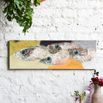 Ekaurr Saltwater Drift painting with drifting aquatic forms in cool blue teal and salt-white tones, handcrafted coastal-inspired home decor for living rooms bathrooms and ocean-themed interior styling