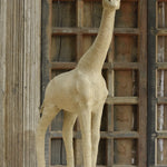Ekaurr Savannah Giraffe handcrafted jute sculpture of a tall standing giraffe with natural earthy fibre texture, wildlife figurine for home decor consoles and nature-inspired interiors