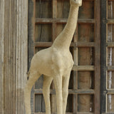 Ekaurr Savannah Giraffe handcrafted jute sculpture of a tall standing giraffe with natural earthy fibre texture, wildlife figurine for home decor consoles and nature-inspired interiors