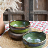 Ekaurr Set of 2 Serving Bowls handmade ceramic serving bowl pair in coordinated organic glaze, artisan kitchen essentials for everyday dining and paired table styling