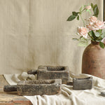 Ekaurr Reclaimed Wood Bird Feeders Set of 3 styled outdoors showing natural wood texture and artisan finish