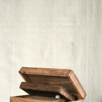 Ekaurr Nesting Wooden Boxes set of 3 shown closed with natural wood grain lids and hand-done finish