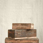 Ekaurr Set of 3 Nesting Wooden Boxes handcrafted from reclaimed wood with fitted lids, artisan storage and gifting boxes that nest compactly in three sizes