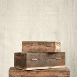 Ekaurr Set of 3 Nesting Wooden Boxes handcrafted from reclaimed wood with fitted lids, artisan storage and gifting boxes that nest compactly in three sizes