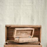 Ekaurr Set of 3 Wooden Boxes styled on a console as decorative storage, showing warm natural wood tones and artisan craftsmanship