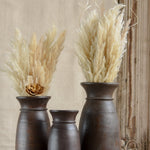 Ekaurr Set of 3 Reclaimed Wood Pots – graduated sizes in warm brown finish, handcrafted sustainable planters for dried flowers, bamboo, or home display