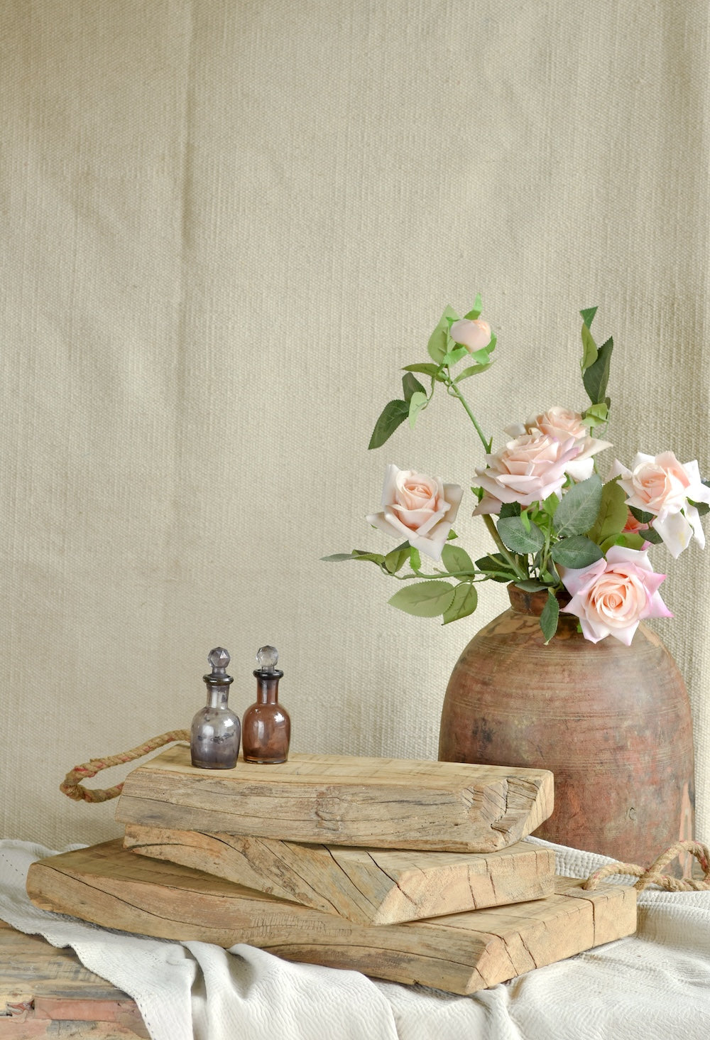 Ekaurr Set of 3 Solid Wood Chopping Boards handcrafted from reclaimed wood in nesting sizes, sustainable artisan kitchen boards doubling as rustic serving platters