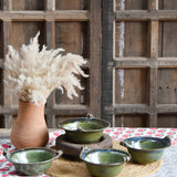 Ekaurr Set of 6 Multi-Purpose Bowls handmade ceramic bowls in six coordinated organic glaze forms, artisan kitchen essentials for snacking serving dips and versatile everyday dining