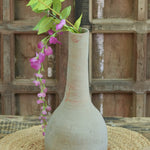 Ekaurr Sheeshi-Neck Planter in Light Grey – handcrafted terracotta planter by rural Indian women artisans, earthy organic form for indoor and outdoor use