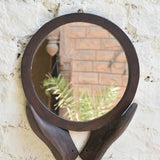 Ekaurr Shoe Mould Mirror vintage cobbler shoe last with an inset mirror, upcycled found object artisan wall decor combining functional reflection with eclectic heritage styling