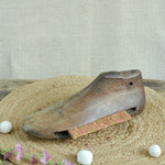 Ekaurr Shoe Mould Paper Organiser styled on a desk holding papers and stationery, rustic upcycled home office decor