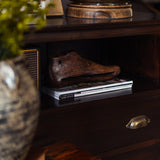 Ekaurr Shoe Mould Paper Organiser – vintage wooden cobbler's shoe mold repurposed as a desktop stationery and paper organiser