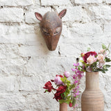 Ekaurr The Silent Guardian hand-carved wooden tribal wall mask with calm, watchful expression, vintage one-of-a-kind protective décor sculpture