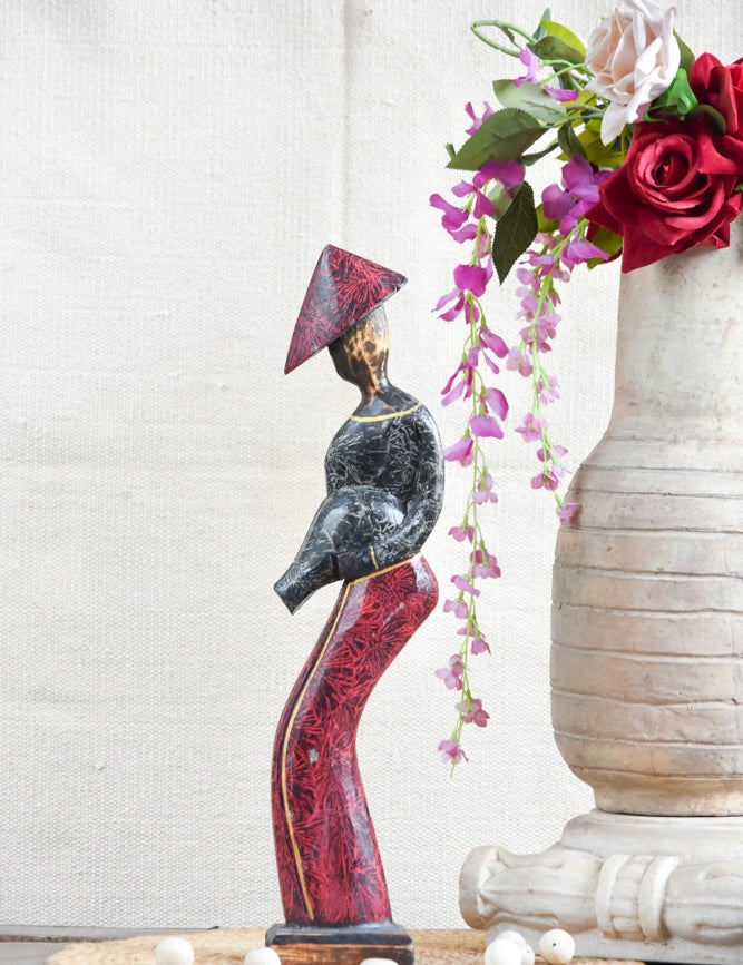 Ekaurr Silent Passage Buddha handcrafted ceramic figurine in a still contemplative pose, artisan spiritual home decor sculpture for shelves or sacred corners