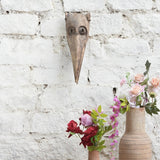 Ekaurr The Sky Watcher Mask hand-carved wooden tribal wall mask with expressive upward-gazing features, vintage one-of-a-kind sculptural home décor