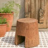 Ekaurr Solid Wood Chiseled Tapered Stool handcrafted solid wood stool with hand-chiselled tapered leg form and natural earthy finish, artisan rustic seating or display pedestal for home interiors