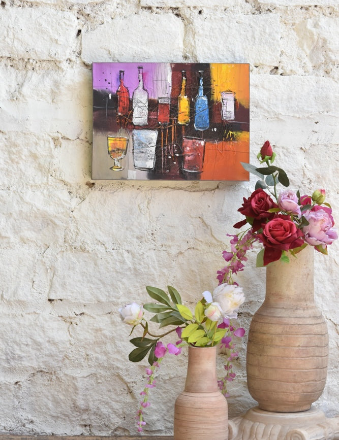 Ekaurr Studio Spirits Abstract Painting set of 2 original expressive abstract artworks with bold gestural mark-making and layered tones, handcrafted wall art pair for contemporary living rooms and home offices