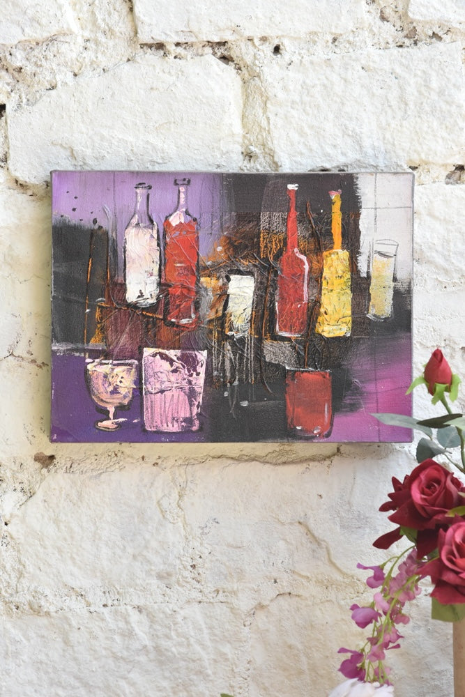 Ekaurr Studio Spirits Abstract Painting set of 2 shown together as a diptych on a styled wall demonstrating the visual dialogue between the paired canvases
