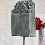 Ekaurr The Sunburst Pillar Decorative Stand hand-carved wooden column with radiating sunburst motif detailing, heritage artisan display stand for idols sculptures or decor accents