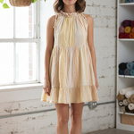 Ekaurr BIGDI Sunwashed Reminiscence Dress finest cotton summer dress in a warm sunwashed faded palette with a nostalgic relaxed silhouette, artisan slow fashion wearable for women from the BIGDI summer collection