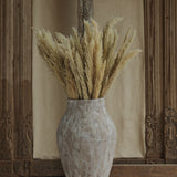 Ekaurr Terracotta Gigantic Urn in Distressed Grey Finish handmade large centerpiece planter with vintage patina by Indian artisans