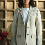 Ekaurr BIGDI The Artisan Edit Blazer cotton quilted blazer in a carefully curated artisan edit of hand-crafted textile panels, artisan slow fashion statement outerwear for women from the BIGDI Blazers Coats and Robes collection