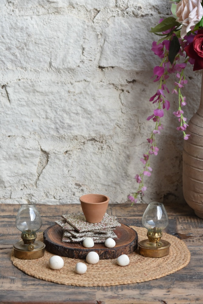 Ekaurr The Brocade Glow Collection Gift Set curated artisan gift set of brocade-textured home decor pieces with glowing candlelight accessories and complimentary greeting card, luxurious sustainable gifting for home styling and festive occasions