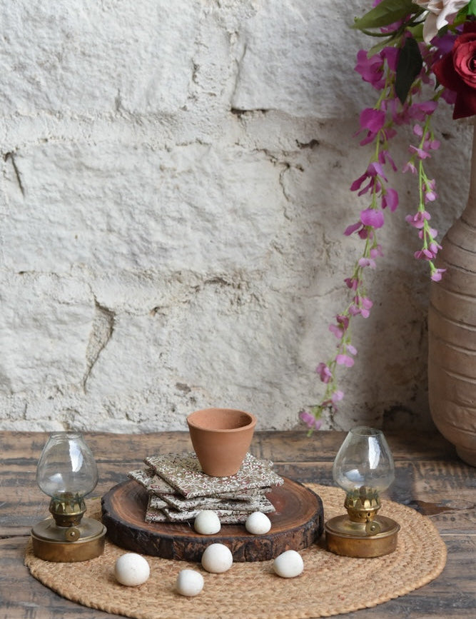 Ekaurr The Brocade Glow Collection Gift Set curated artisan gift set of brocade-textured home decor pieces with glowing candlelight accessories and complimentary greeting card, luxurious sustainable gifting for home styling and festive occasions