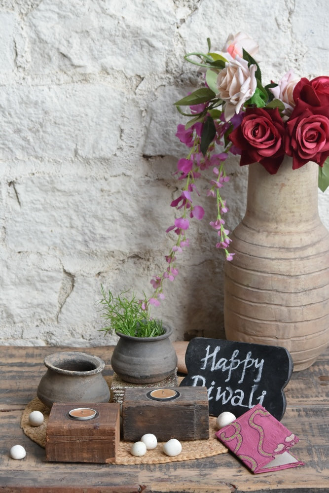 Ekaurr The Crafted Stillness Gift Set curated artisan gift set of handcrafted home decor pieces evoking calm and stillness in natural materials with complimentary greeting card, mindful sustainable gifting for meditation spaces and serene home styling