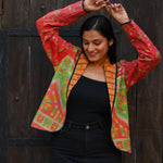 Ekaurr BIGDI The Festive Kimono cotton open kimono in vibrant festive-toned patchwork or print panels for celebrations and occasions, artisan slow fashion layering piece for women from the BIGDI collection